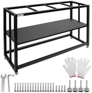 Fish Tank Stand Heavy Duty Metal Aquarium Stand 55 Gallon Tank Stand 660LBS 48.4" L x 14.17“W x 29.5”H, Double Layer for Home and Office More Storage Space, Black