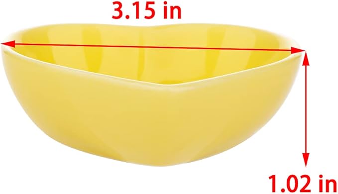 2 Pcs Hamster Food Bowl Hedgehog Ceramic Cute Shape Anti-Turning Food & Water Bowl for Hamster Hedgehog Gerbil Rat Guinea Pig (Yellow and Red)