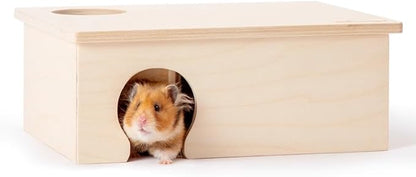 Niteangel Birch Chamber-Maze Hamster Hideout - Small Pets Woodland House Habitats Decor for Hamster Mice Gerbils Mouse