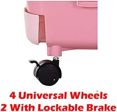 X-Large Pink Deluxe Muli-Level Indoor Rabbit Hutch Cage for Ferret Squirrel Chinchilla Solid Platform Ramp Paw Safe Mesh Floor Pull Out Leakproof Easy Clean 2-Inch Deep Tray Lockable Casters