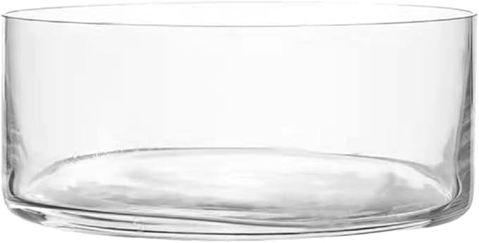 Glass Bowl for Centerpieces, Fish Bowls Decorative Width 5.9", Height 3.1", Lotus Flower Bowl, Round Glass Vase for Wedding Party Event, Home Office Decor