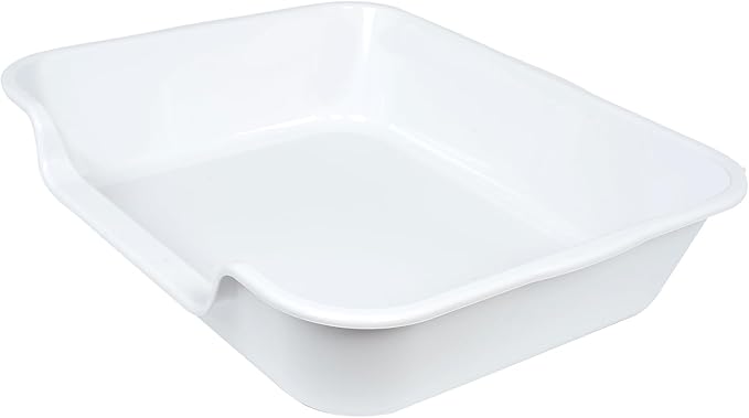 1 Pack Extra Large Dog Litter Box Pan Tray (ABS Material), Low Entry Jumbo Senior Litter Boxes for Multiple Kitten Big Cats, Pet Safe Indoor Dog Potty (White, 24" L x 20" W)