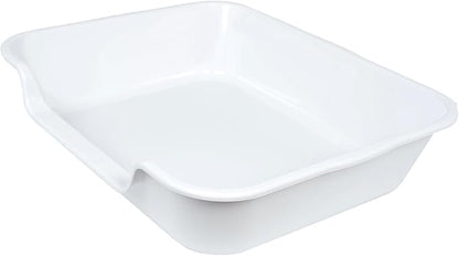1 Pack Extra Large Dog Litter Box Pan Tray (ABS Material), Low Entry Jumbo Senior Litter Boxes for Multiple Kitten Big Cats, Pet Safe Indoor Dog Potty (White, 24" L x 20" W)