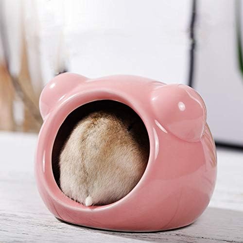 Mini Hamsters House Pet Hideout Hut Cave,Small Animal Ceramic Critter Bath Toy, Ideal for Dwarf Hamsters and Gerbils