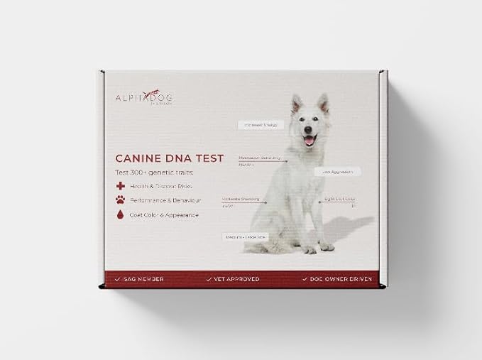 AlphaDog DNA Complete Dog DNA Test Kit – Clinical Grade, Breeder Preferred, and Vet-Approved - Includes Breed Analysis, Health Traits, Behavior Traits, & Coat Traits