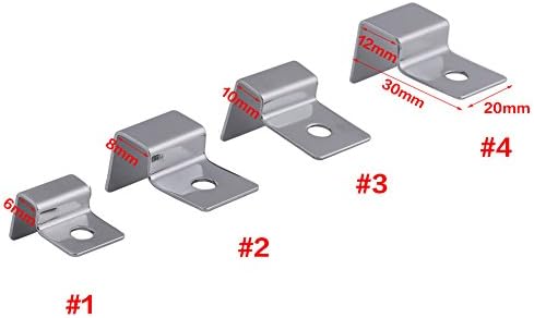 4 Size 4Pcs Stainless Steel Aquarium Fish Glass Cover Support, Stainless Steel Fish Cover Holder Anti-Slip Fish Holders Aquarium Accessories Universal Lid Clips(8mm)