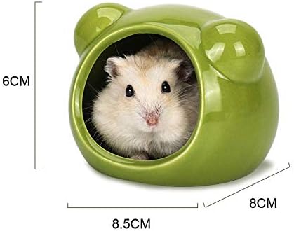 Mini Hamsters House Pet Hideout Hut Cave,Small Animal Ceramic Critter Bath Toy, Ideal for Dwarf Hamsters and Gerbils