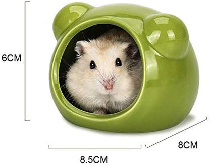 Mini Hamsters House Pet Hideout Hut Cave,Small Animal Ceramic Critter Bath Toy, Ideal for Dwarf Hamsters and Gerbils