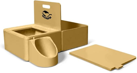 Geckopia Triple Dish 3.0 | 3 in 1 Reptile Bowl | Gecko & Reptile Calcium & Water Food Bowl | Mealworm Dish in BioPlastic | Wood