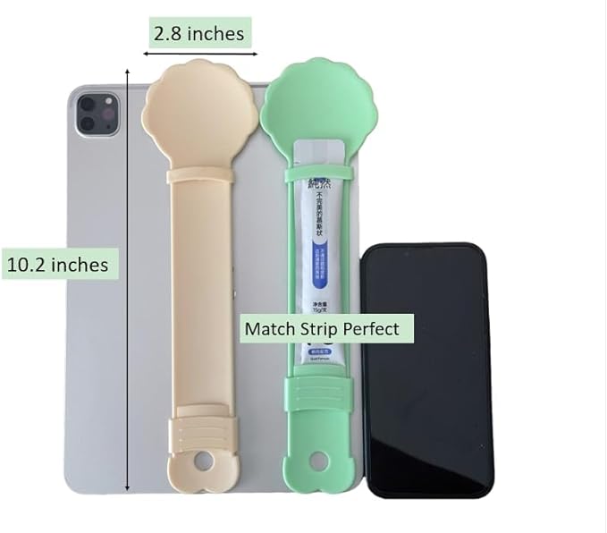 2pcs Cat Strip Feeder, Happy Spoon for Cats, Lickable Squeezable Creamy Treat, Wet Treats Dispenser, Cat Treat Spoon Squeeze, (Beige&Green/Beige&Orange)