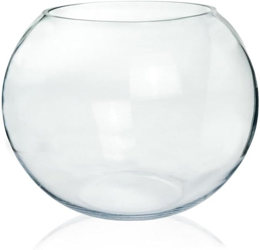 Craft And Party, Glass Bubble, 6" Height x 8" Width Glass Fish Bowl Vase, Bubble Bowl vase for Terrarium, Flower vase Centerpiece