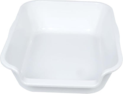 2 Pack Extra Large Dog Litter Box Pan Tray (ABS Material), Low Entry Jumbo Senior Litter Boxes for Multiple Kitten Big Cats, Pet Safe Indoor Dog Potty (White, 20" L x 15" W)