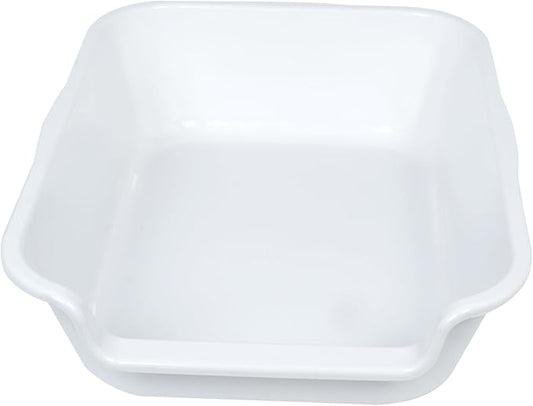 2 Pack Extra Large Dog Litter Box Pan Tray (ABS Material), Low Entry Jumbo Senior Litter Boxes for Multiple Kitten Big Cats, Pet Safe Indoor Dog Potty (White, 20" L x 15" W)