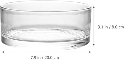 Fish Bowls for Centerpieces, Glass Bowl Decorative Width 7.9", Height 3.1", Lotus Flower, Succulent, Round Glass Vase for Wedding Party Event, Home Office Decor