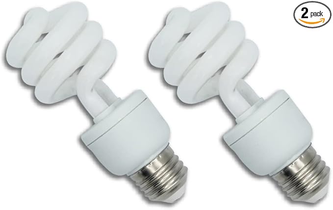 lumenivo 15 Watt UVB Reptile Light 5.0 15W Spiral Reptile Heat Terrarium Light Bulbs for Turtles, Gecko, Tortoise, Snake, Lizard, Chameleons, and Insects - 120V - 2 Pack