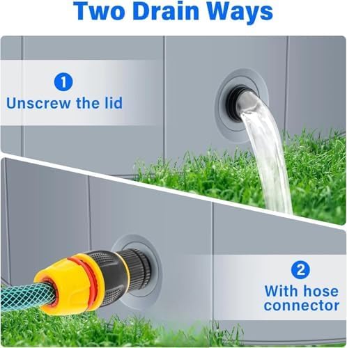 Dog Pool for Large Dogs, Kiddie Pool Hard Plastic, Dog Bathtub Portable, Foldable Pool for Dogs Slip-Resistant (Dark Gray, L-47"x12")