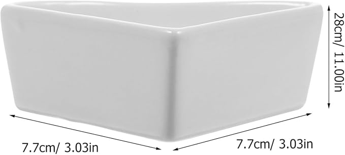 iplusmile Ceramic Hamster Food Bowl, White, 5"