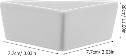 iplusmile Ceramic Hamster Food Bowl, White, 5"