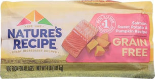 Nature′s Recipe Grain Free Salmon, Sweet Potato & Pumpkin Recipe Dry Dog Food, 4 lb. Bag (Pack of 2)