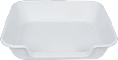 2 Pack Extra Large Dog Litter Box Pan Tray (ABS Material), Low Entry Jumbo Senior Litter Boxes for Multiple Kitten Big Cats, Pet Safe Indoor Dog Potty (Light Gray, 24" L x 20" W)