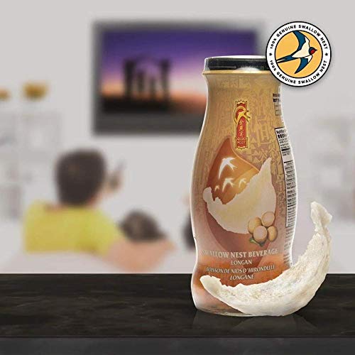 Golden Nest Premium Bird Nest Drink, Swallow Bird Nest 100% Natural - Made in USA, (燕窩) 12 bottles x 240 ml (8oz) (Longan)