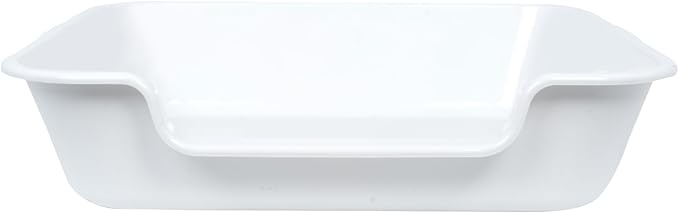 1 Pack Extra Large Dog Litter Box Pan Tray (ABS Material), Low Entry Jumbo Senior Litter Boxes for Multiple Kitten Big Cats, Pet Safe Indoor Dog Potty (White, 24" L x 20" W)