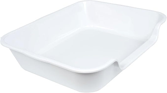 1 Pack Extra Large Dog Litter Box Pan Tray (ABS Material), Low Entry Jumbo Senior Litter Boxes for Multiple Kitten Big Cats, Pet Safe Indoor Dog Potty (White, 24" L x 20" W)