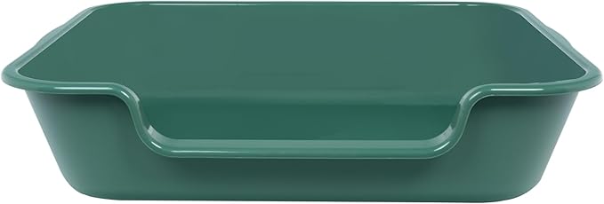 1 Pack Extra Large Dog Litter Box Pan Tray (ABS Material), Low Entry Jumbo Senior Litter Boxes for Multiple Kitten Big Cats, Pet Safe Indoor Dog Potty (Green, 24" L x 20" W)