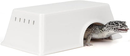 Snake Hide, Leopard Gecko Tank Accessories for Reptile Ball Python Crested Gecko Lizard Bearded Dragon - WhiteHideM