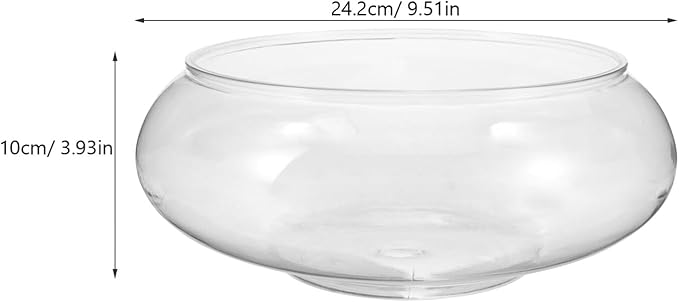Clear Fish Bowl Vase Bubble Bowl Round Shallow Planter Plastic Container Fish Bowl Aquatic Plant Pot Daffodil Pot Hydroponic Planter Fish Tank Aquarium Bowl