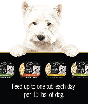 Cesar Simply Crafted Adult Wet Dog Food Meal Topper, Variety Pack, 1.3 oz Tubs (24 Count, Pack of 1)