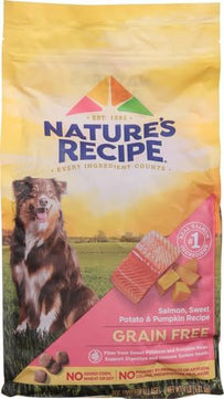 Nature′s Recipe Grain Free Salmon, Sweet Potato & Pumpkin Recipe Dry Dog Food, 4 lb. Bag (Pack of 2)