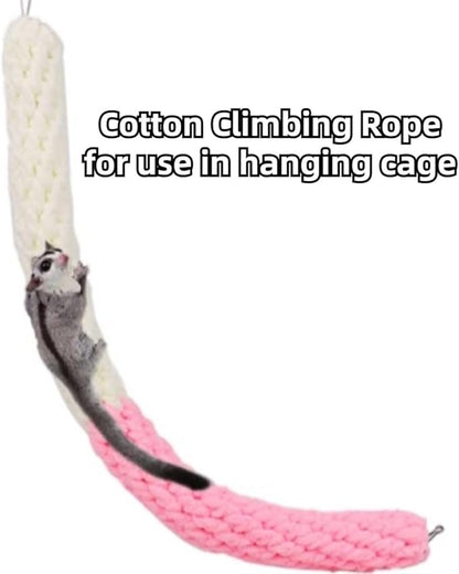 5Pcs Hamster Cage Hammock Small Animals Hanging Hammocks with Squirrel Cages Accessories Hang Tunnel Swing for Sugar Glider Toys Rat Swing Jungle Set Plush Hamsters Warm Beds (Pink)