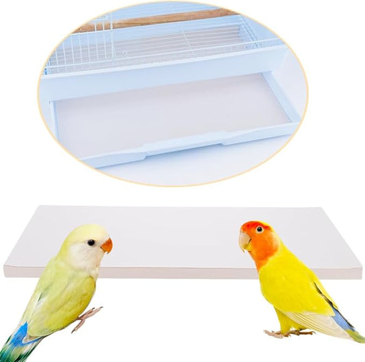 DQITJ 200 Pcs Large Size Bird Cage Liner Papers, Disposable Virgin Wood Pulp Paper Bird Cage Liners, Precut Absorbent Pet Cages Cushion (22 inch x 11 inch)