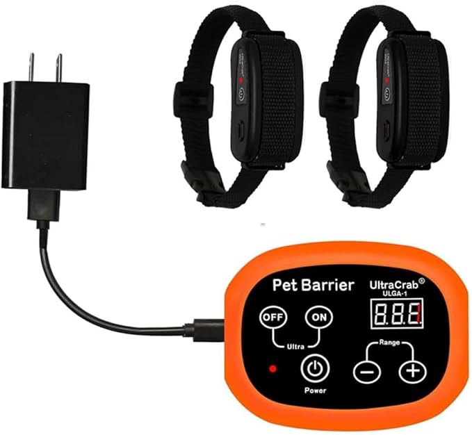 Indoor Pet Barrier for 2 Dogs,Wireless Indoor Electric Fence,Pet Gate, Keeps Areas Off Limits,Dog Home Proofing, Waterproof/Rechargeable/Beep/Static Training Collar,Orange Kit