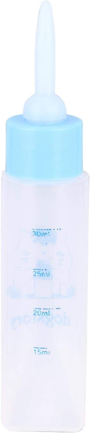Jeanoko 2PCS 30ML Baby Bottle Feeder for Hamsters Super Small Hedgehog Squirrel Chinchilla Pet Newborn Hamster Nurser Puppy Kittens Nursing Feeding Water Milk(Heaven Blue)