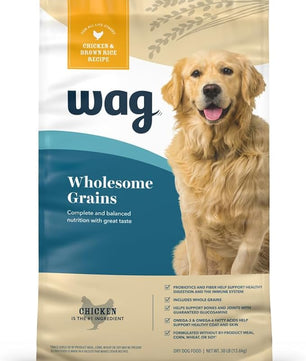 Amazon Brand - Wag Wholesome Grains Dry Dog Food with Chicken and Brown Rice, 30 lb Bag (Pack of 1)
