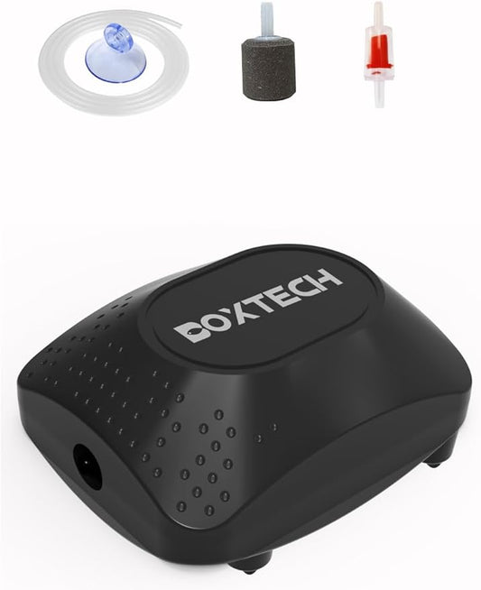 UPETTOOLS Aquarium Air Pump for Fish Tank, Ultra Quiet Fish Tank Air Pump Fish Oxygen Pump Aquarium Bubbler Kit with Air Tubing, Bubble Stone and Check Valve, Fish Tank Aerator Kit