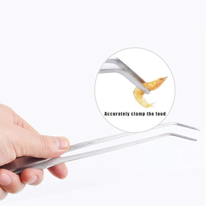 2Pcs Stainless Steel Reptile Feeding Long Tongs Tweezers for Reptile, Lizards, Gecko, Spider, Tarantula, Hedgehog, Snake, Aquarium