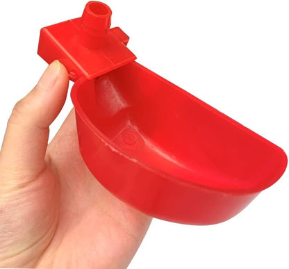 10set Quail Waterer Automatic Bird Water Cups for Cage Hang Drinker Poultry Bird Watering System (Red)