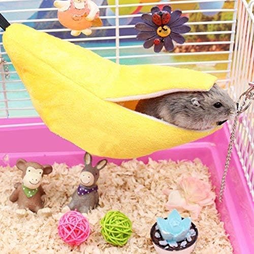 ISMARTEN Banana Hamster Hammock Soft Bed Small Pet House Animals Hamster Hanging House Cage Nest for Guinea Pig Rat Chinchilla Hedgehog Rat Small Bird Pet