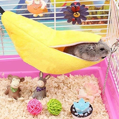 ISMARTEN Banana Hamster Hammock Soft Bed Small Pet House Animals Hamster Hanging House Cage Nest for Guinea Pig Rat Chinchilla Hedgehog Rat Small Bird Pet