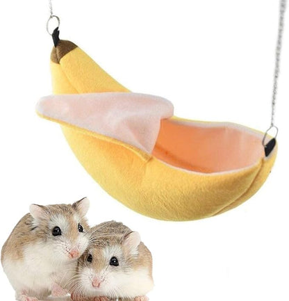 ISMARTEN Banana Hamster Hammock Soft Bed Small Pet House Animals Hamster Hanging House Cage Nest for Guinea Pig Rat Chinchilla Hedgehog Rat Small Bird Pet