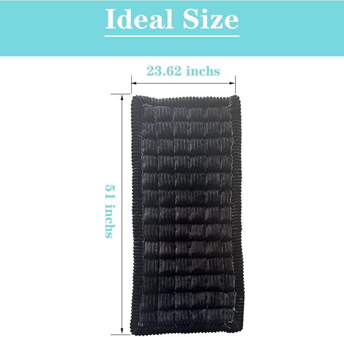 Backseat Pet Bed Mat, 23.62 inch x 51 inch. Anti Slip Pet Travel Dog Bed，Plaid Dog Bed for Car Back Seat, Custom Fit for Backseat Extenders and Seat Covers (Black, 1)