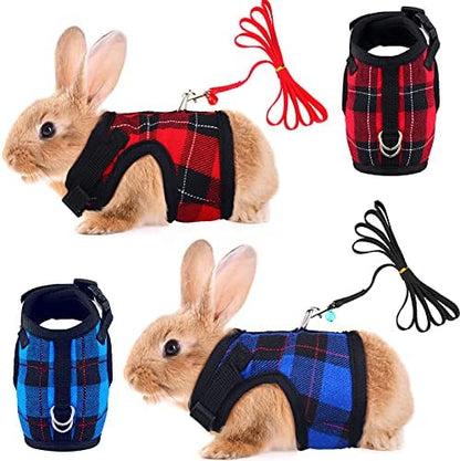 2 Pieces Guinea Pig Harness and Leash with Safety Bell Adjustable Hamster Ferret Harness and Leash Set No Pulling Walking Vest for Ferret Chinchilla and Similar Small Animals(M, 8-9 Inch Chest)