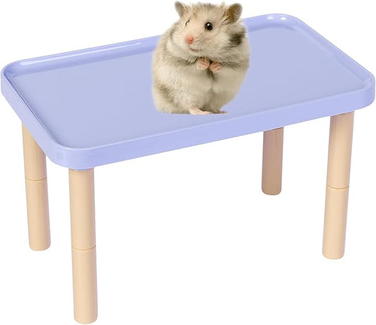 Hamster Platform - Cage Accessories and Play Decor for Dwarf Syrian Hamsters, Gerbils, Mice, Degus, and Other Small Pets (W9.8×L5.9×H3.5-6.1'', Purple)