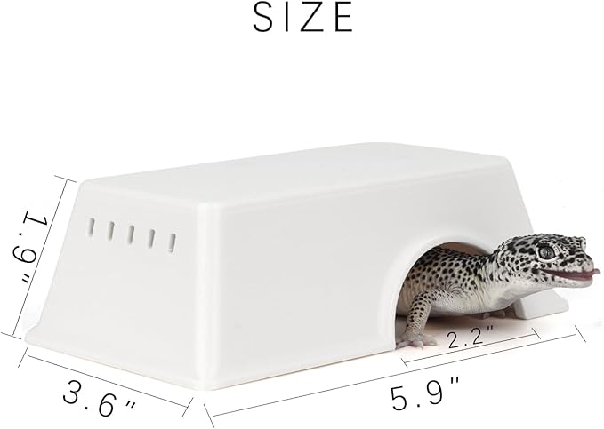 Snake Hide, Leopard Gecko Tank Accessories for Reptile Ball Python Crested Gecko Lizard Bearded Dragon - WhiteHideM