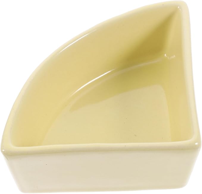 iplusmile Ceramic Hamster Food Bowl, Pet Guinea Pig Water Rat Bowl for Gerbil Mouse Chinchilla Hedgehog Sugar Glider, Yellow