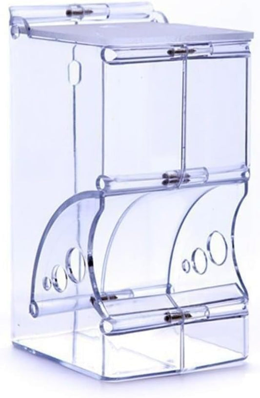 Hamsters Feeder Small Animals Automatic Dispenser Acrylic Clear Pet Food Storage Bowl for Dwarf Hamster Gerbils Mice Hedgehog Guinea Pig Pigeon Parrots (300ML)