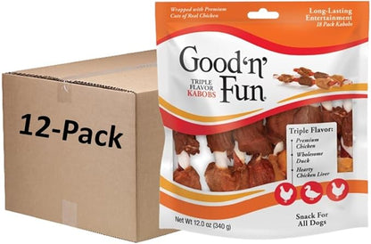 Good'N'Fun Triple Flavored Rawhide Kabobs for Dogs